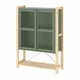 IVAR Cabinet with doors, pine/gray-green mesh, 35x11 3/4x48 7/8 "