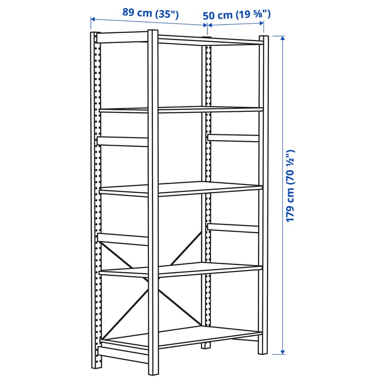 IVAR shelf unit, pine, 89x50x179 cm (35x195/8x701/2") IKEA CA