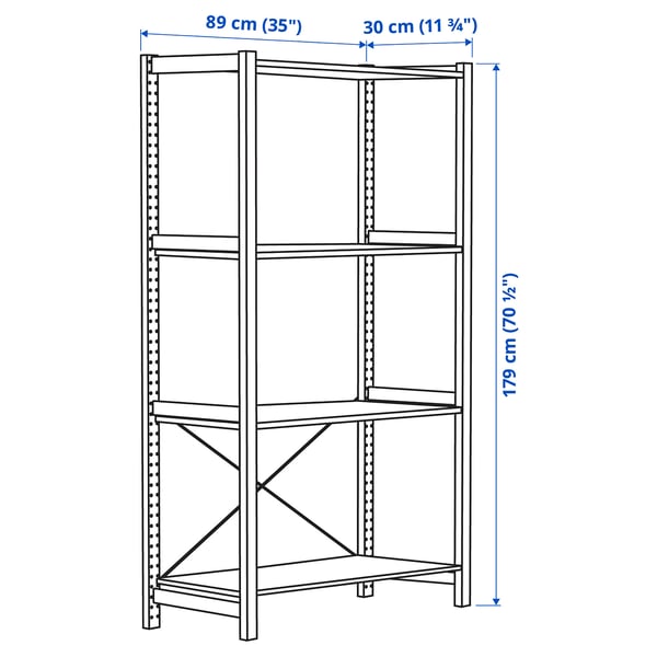 IVAR Shelving unit, pine, 35x11 3/4x70 1/2 "
