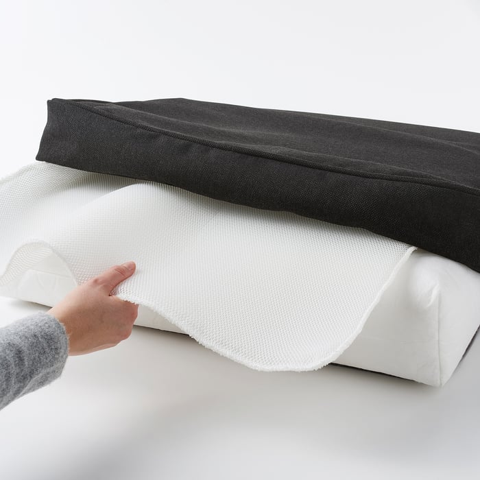 JÄRPÖN/DUVHOLMEN seat pad, outdoor, anthracite, 62x62 cm (243/8x243/8