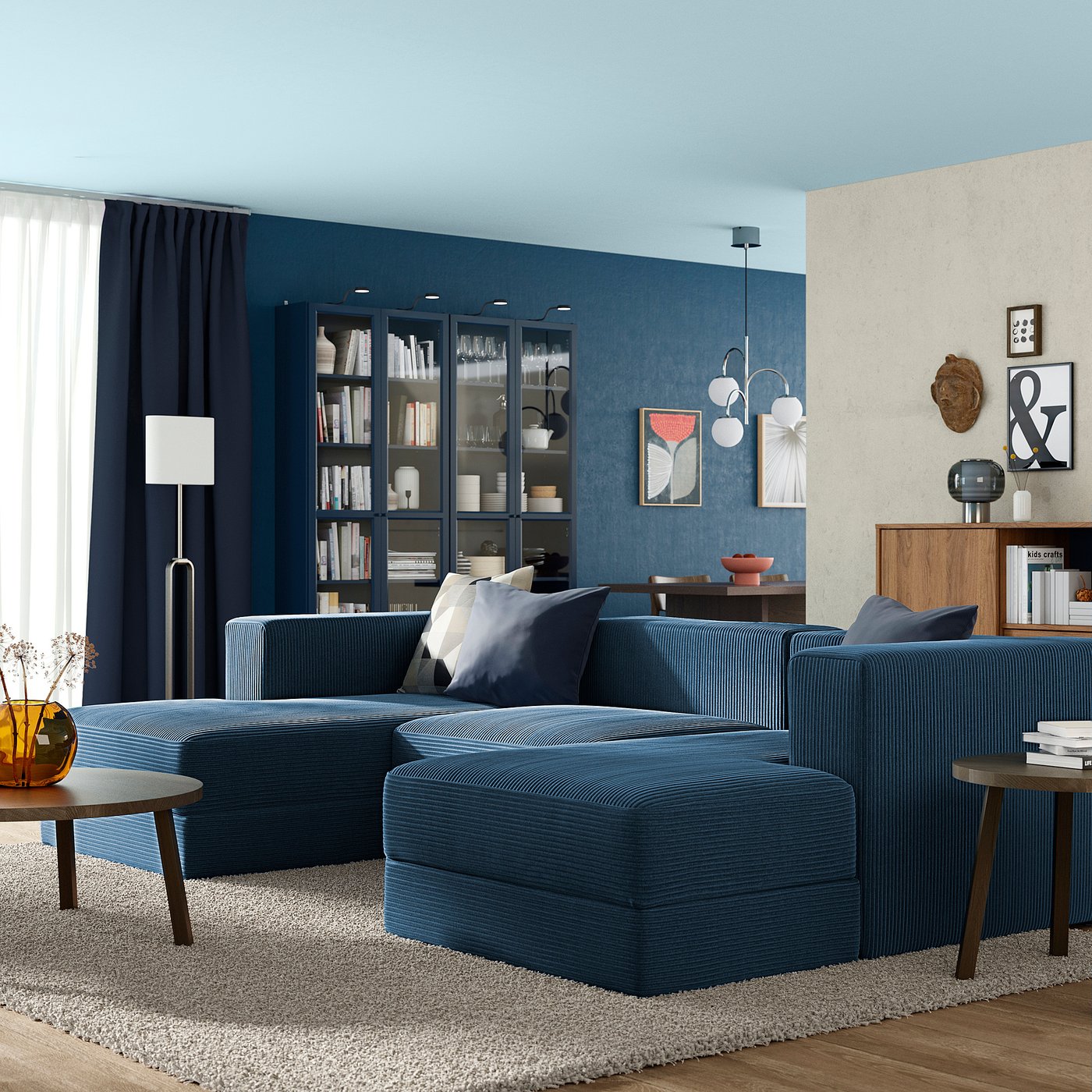 <IKEA> JÄTTEBO ソファアームレスト JÄTTEBO 3,5-seat mod sofa w chaise lounges, armrests Samsala/dark