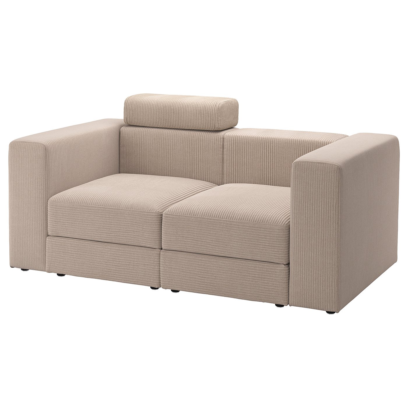 JÄTTEBO modular loveseat, with headrest/Samsala gray-beige
