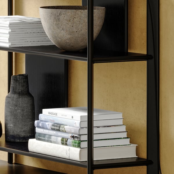 JÄTTESTA Side table, black, 37 3/8x11 3/4 "