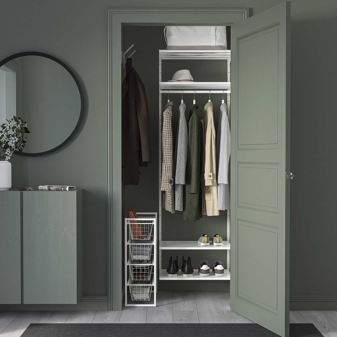 IKEA ホワイト収納ラック JONAXEL storage combination, white, 25x51x70 cm (97/8x201/8x271/2