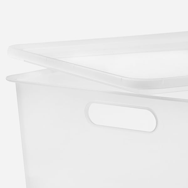 JORDBRUK storage box with lid, transparent, 33x33x16 cm (13x13x6