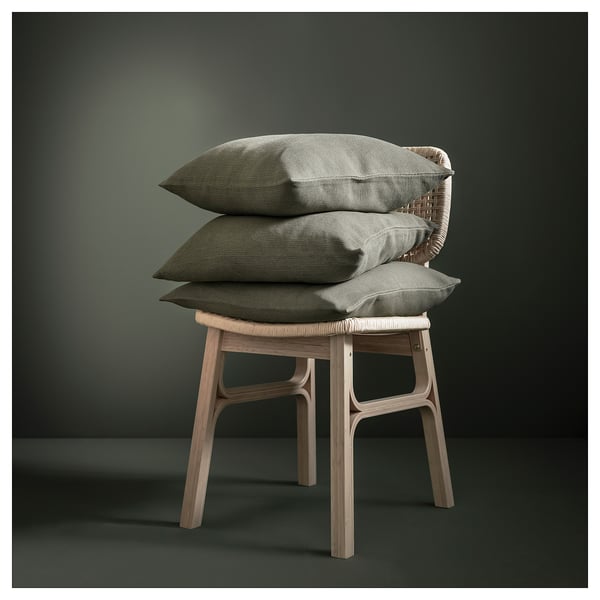 JORDTISTEL Cushion cover, gray-green, 20x20 "