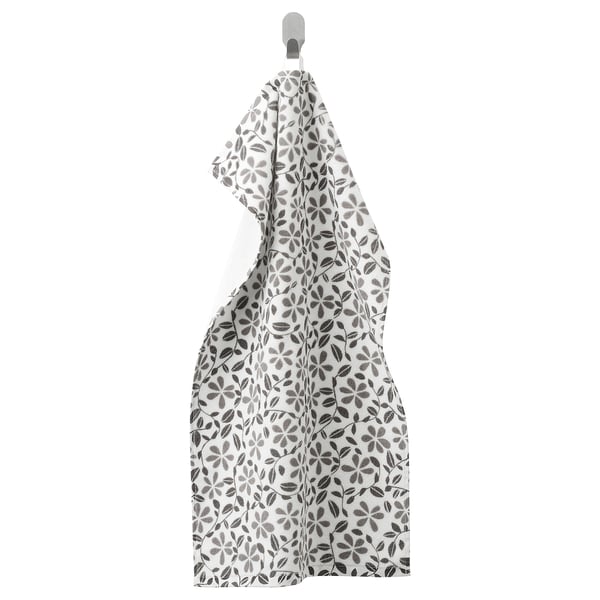 JUVELBLOMMA Hand towel white, gray IKEA