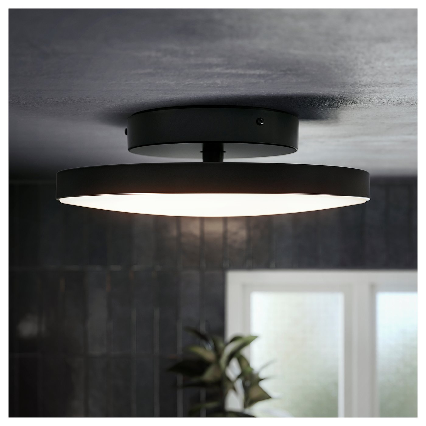 KABOMBA LED ceiling lamp, matte/black, 36 cm (14