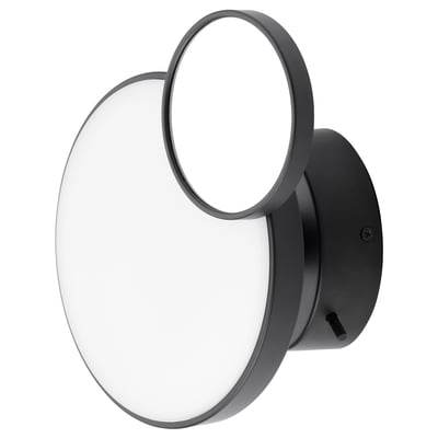 KABOMBA LED wall lamp with mirror, dimmable matte/black, 8 "