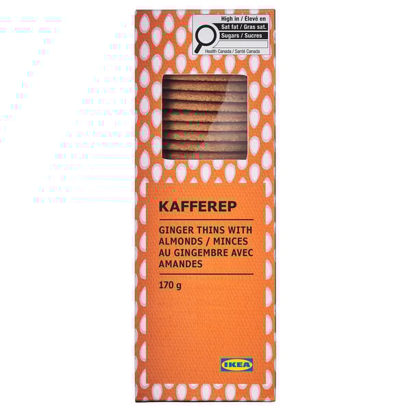 KAFFEREP Ginger thins with almonds, 6 oz