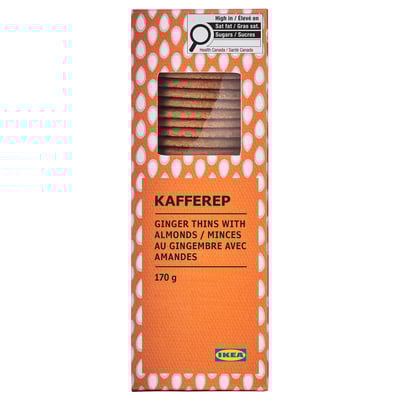 KAFFEREP Ginger thins with almonds, 6 oz