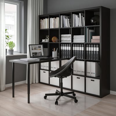 KALLAX / LAGKAPTEN Desk combination, black/black-brown, 71 5/8x62 5/8x71 5/8 "