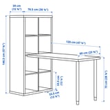 KALLAX / LAGKAPTEN Desk combination, white, 30 1/8x62 5/8x57 5/8 "