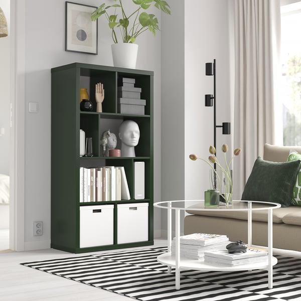 KALLAX Shelf unit, dark green, 57 5/8x30 1/8 "