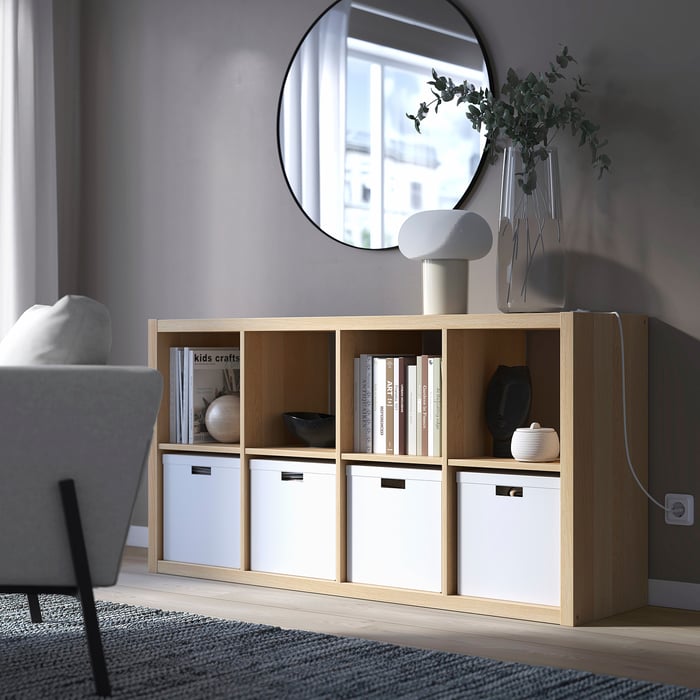 KALLAX shelf unit, oak effect, 77x147 cm (301/8x575/8") IKEA CA
