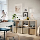 KALLAX Shelf unit, white stained oak effect, 30 1/8x57 5/8 "