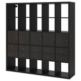 KALLAX Shelf unit with 10 inserts, black-brown, 71 5/8x71 5/8 "