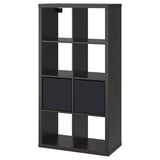 KALLAX Shelf unit with 2 inserts, black-brown, 30 3/8x57 7/8 "