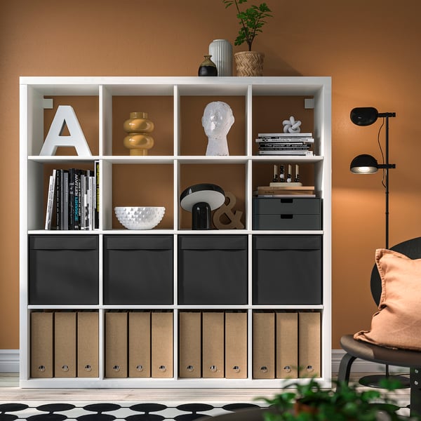 KALLAX Shelf unit with 4 inserts, white, 57 7/8x57 5/8 "