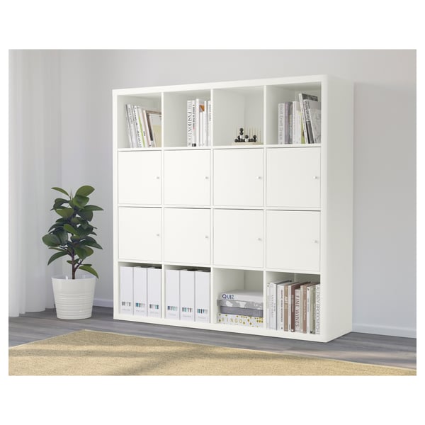 KALLAX Shelf Unit With Doors High-gloss/white 30 3/8x30 3/8