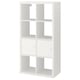 KALLAX Shelf unit with doors, high-gloss/white, 30 1/8x57 5/8 "
