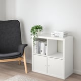 KALLAX Shelf unit with doors, white, 30 1/8x30 1/8 "