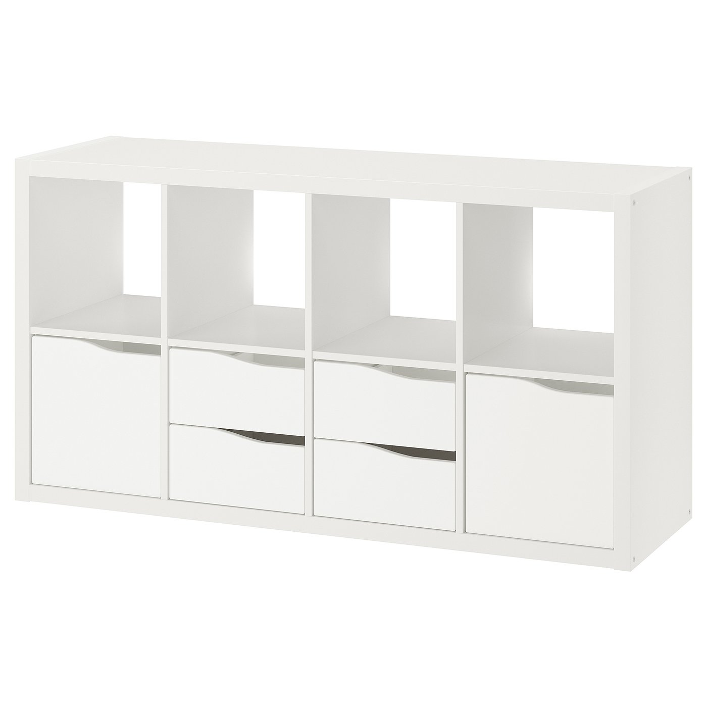 KALLAX shelving unit, with 2 doors with 4 drawers/wave shaped