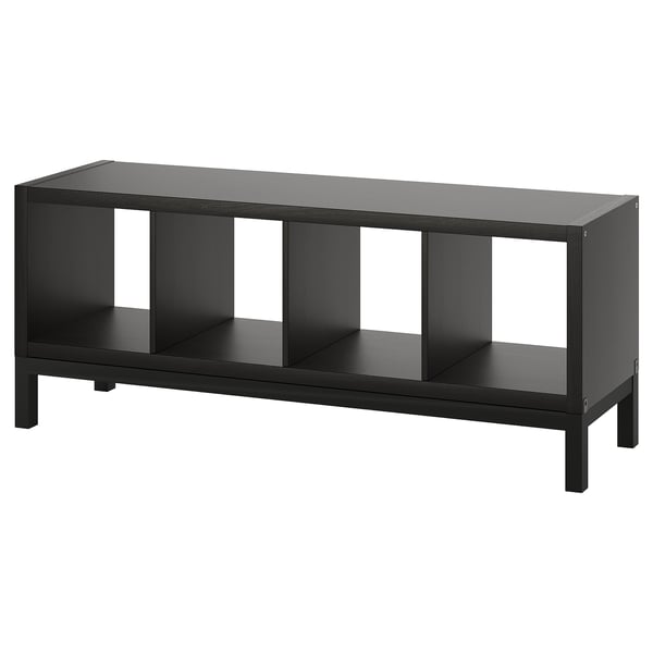 KALLAX shelving unit with underframe, black-brown/black, 147x59 cm  (577/8x231/4) - IKEA CA