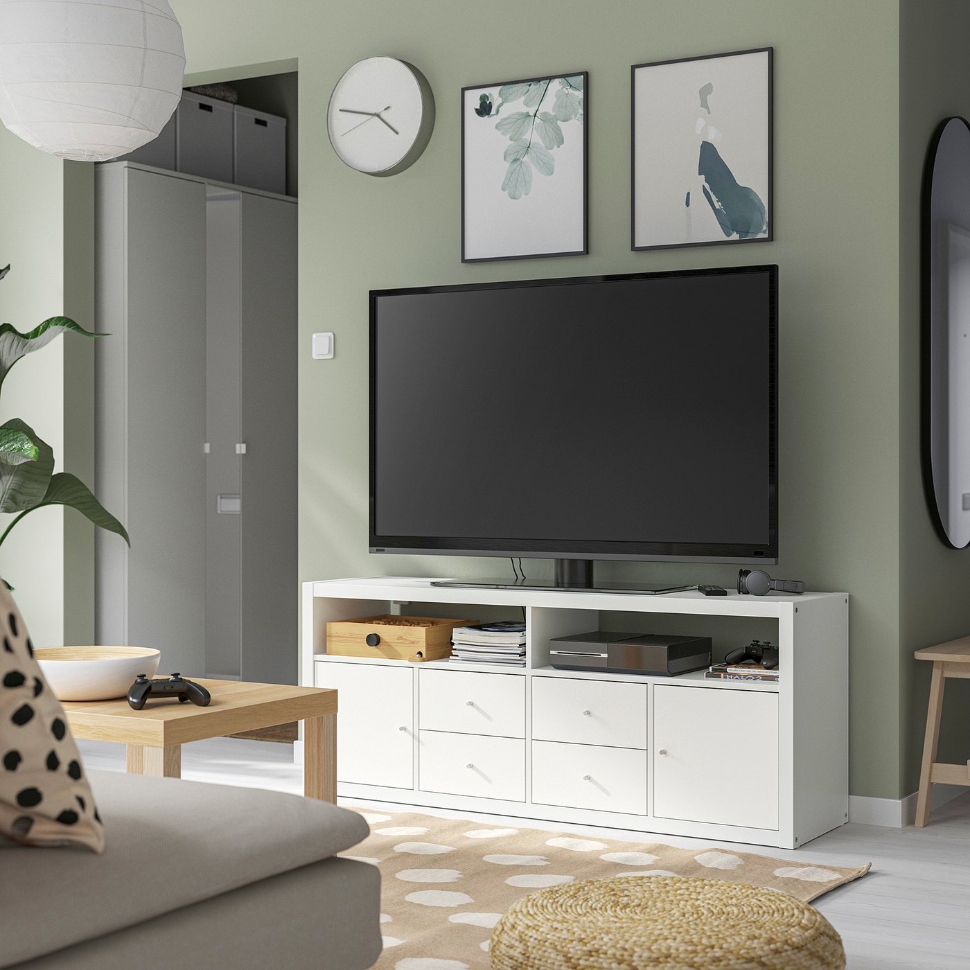 KALLAX TV storage combination, white, 147x39x60 cm (573/4x153