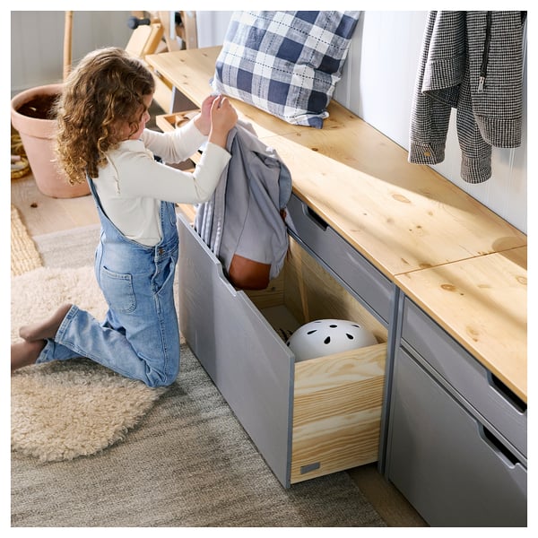 KALLSÖ Storage bench, gray, 31 1/2x14 3/4x21 7/8 "