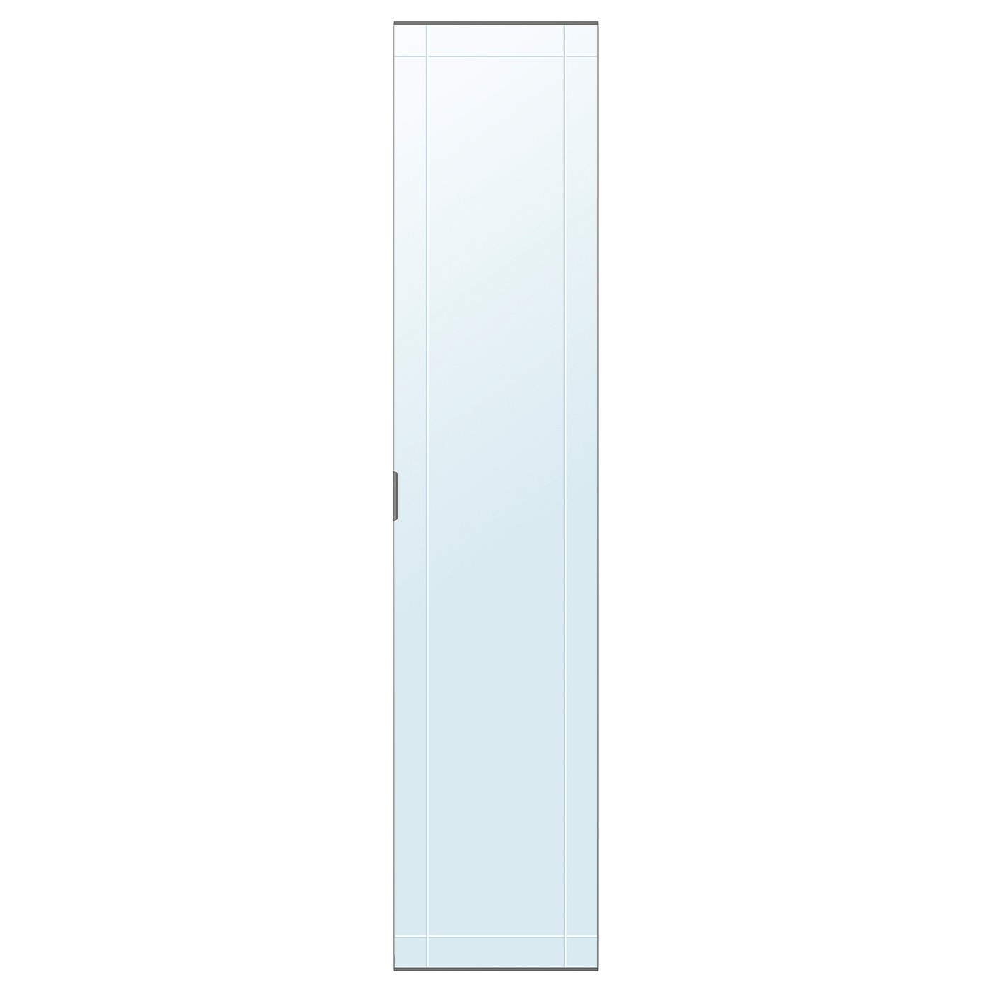 KAMMARTORP mirror door w soft closing hinges, gray, 50x229 cm (191