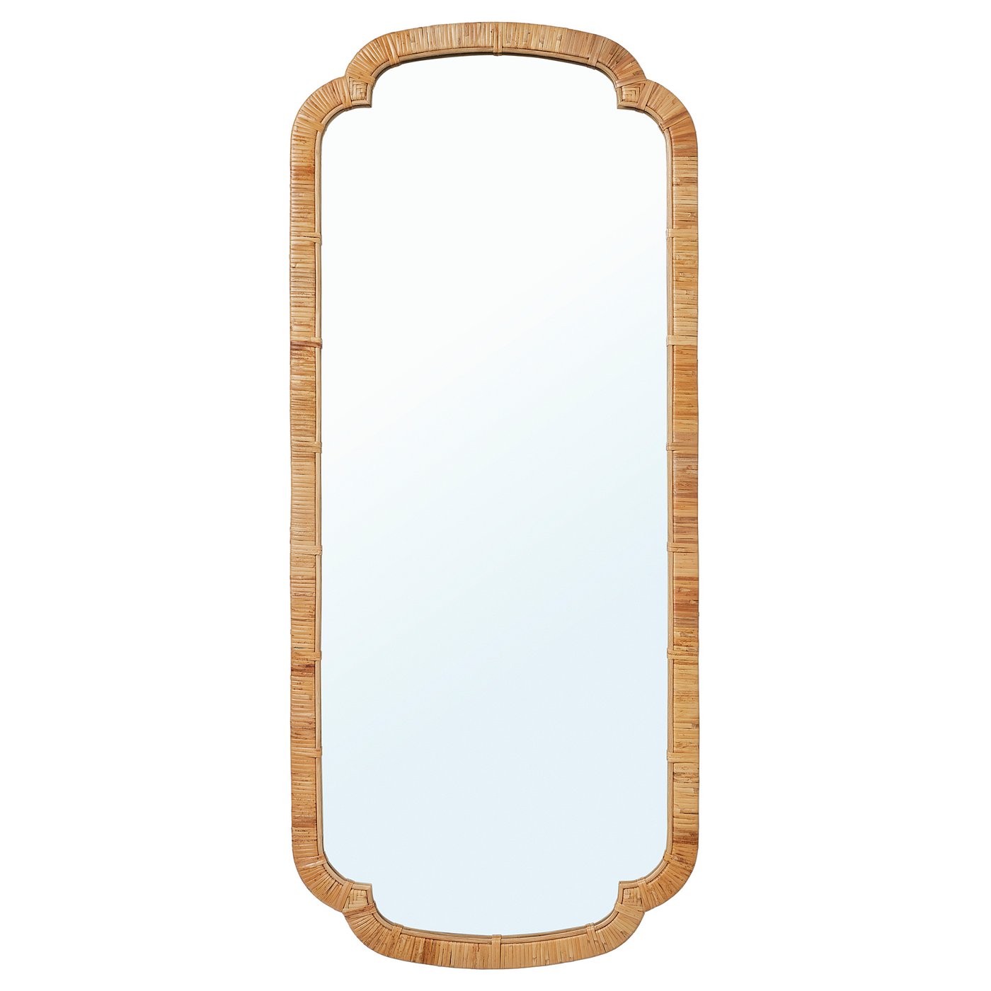 KANDLENÖT mirror, rattan, 60x140 cm (235/8x551/8