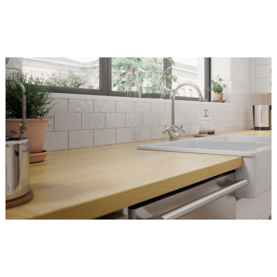 KARLBY countertop, birch/veneer, 249x3.8 cm (98x11/2") IKEA CA