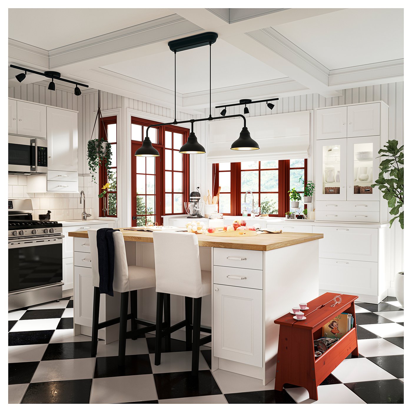 KARLBY countertop for kitchen island, oak/veneer, 188x106.7x3.8 cm