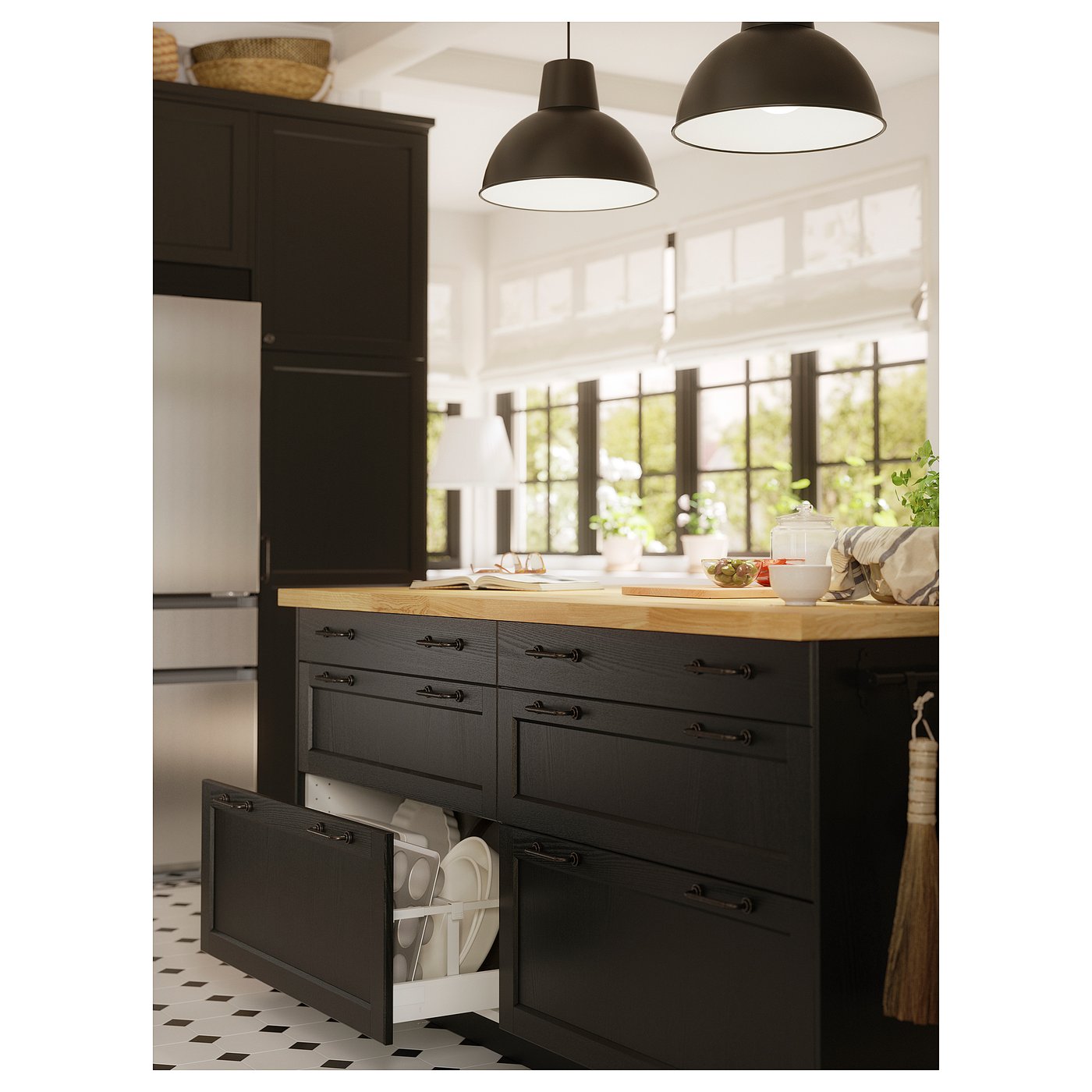 KARLBY countertop for kitchen island, oak/veneer, 188x106.7x3.8 cm