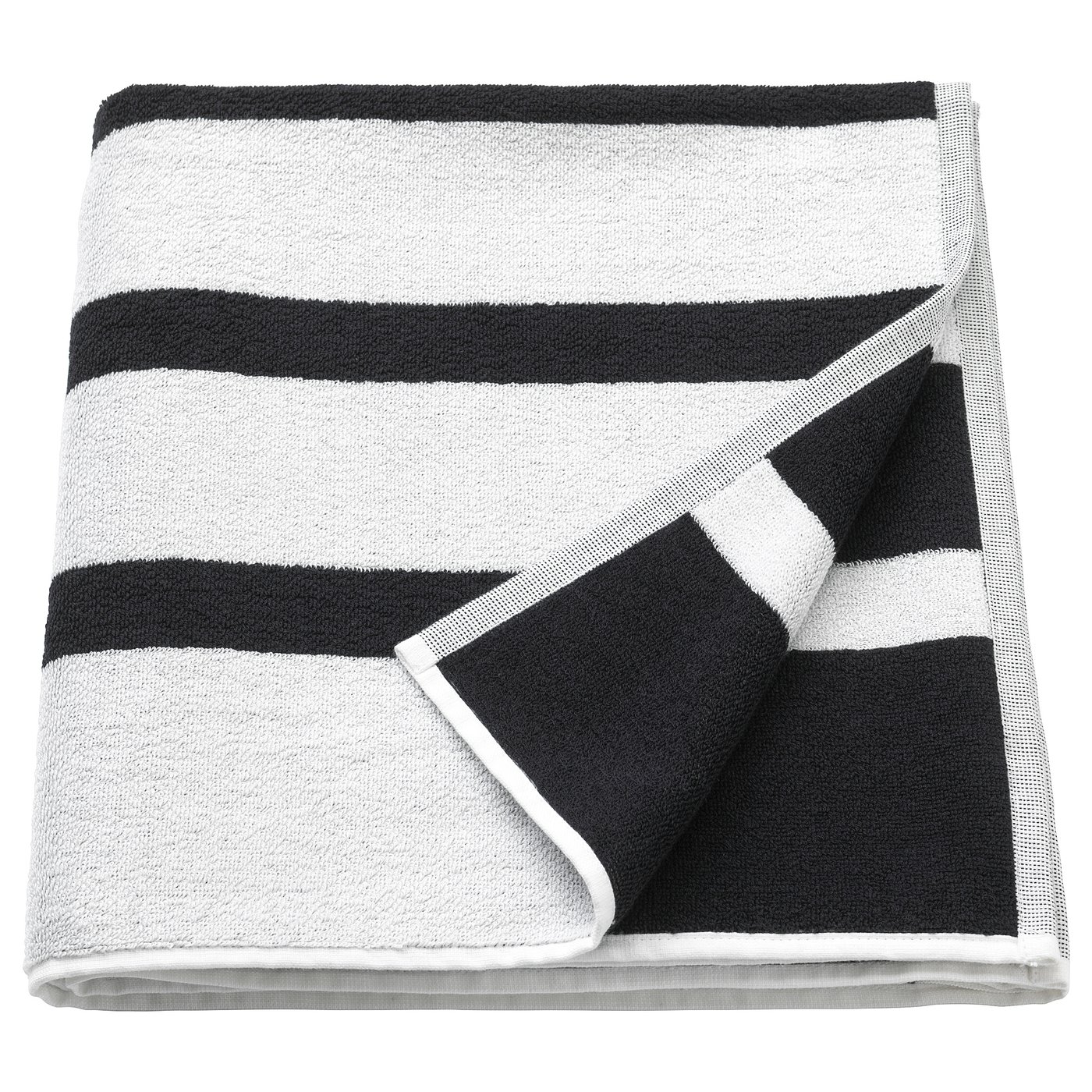 gray and white striped towels