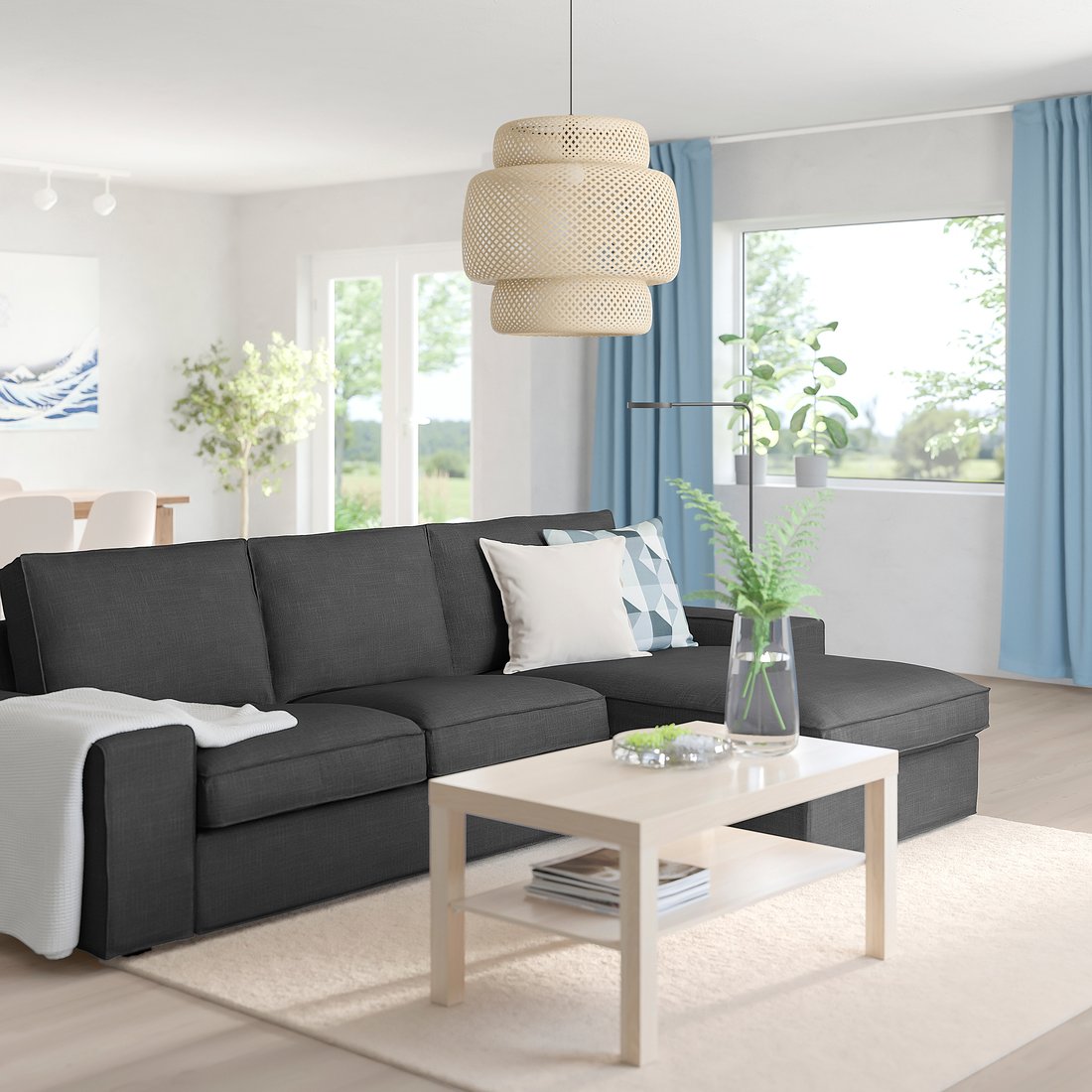 KIVIK Canapé 3 places, Kelinge gris turquoise - IKEA Belgique