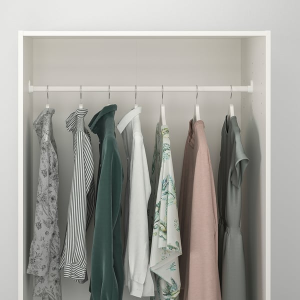 KLEPPSTAD Wardrobe with 2 doors, white, 31 1/4x69 1/4 "
