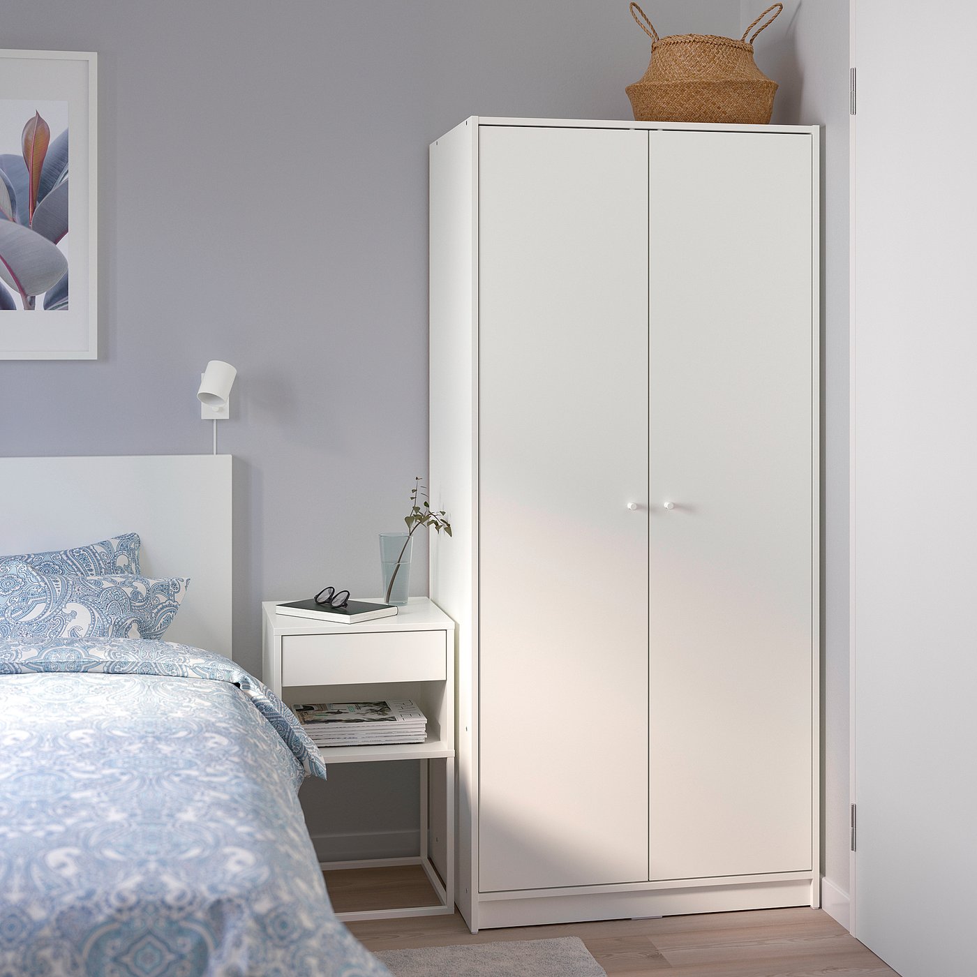 KLEPPSTAD wardrobe with 2 doors, white, 79x176 cm (311/4x691/4