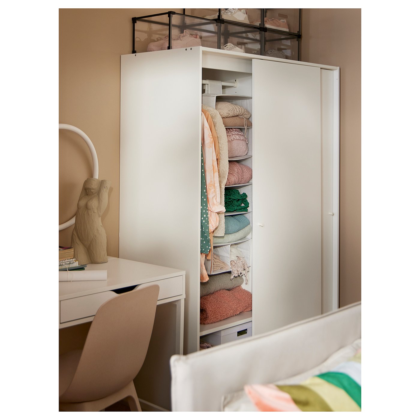 IKEA KLEPPSTAD箪笥 KLEPPSTAD wardrobe with sliding doors, white, 117x55x176 cm (461
