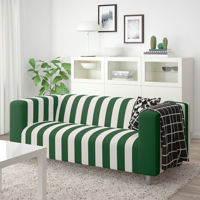 KLIPPAN Loveseat, Radbyn green/white IKEA CA