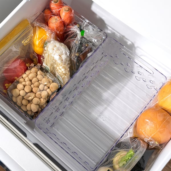 KLIPPKAKTUS Storage basket for fridge, transparent, 11 3/4x7 1/2x5 1/2 "