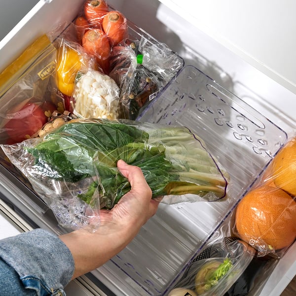 KLIPPKAKTUS Storage basket for fridge, transparent, 11 3/4x7 1/2x5 1/2 "