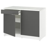 KNOXHULT Base cabinet with doors and drawer, dark gray, 48x24x36 "