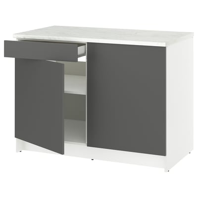 KNOXHULT Base cabinet with doors and drawer, dark gray, 48x24x36 "