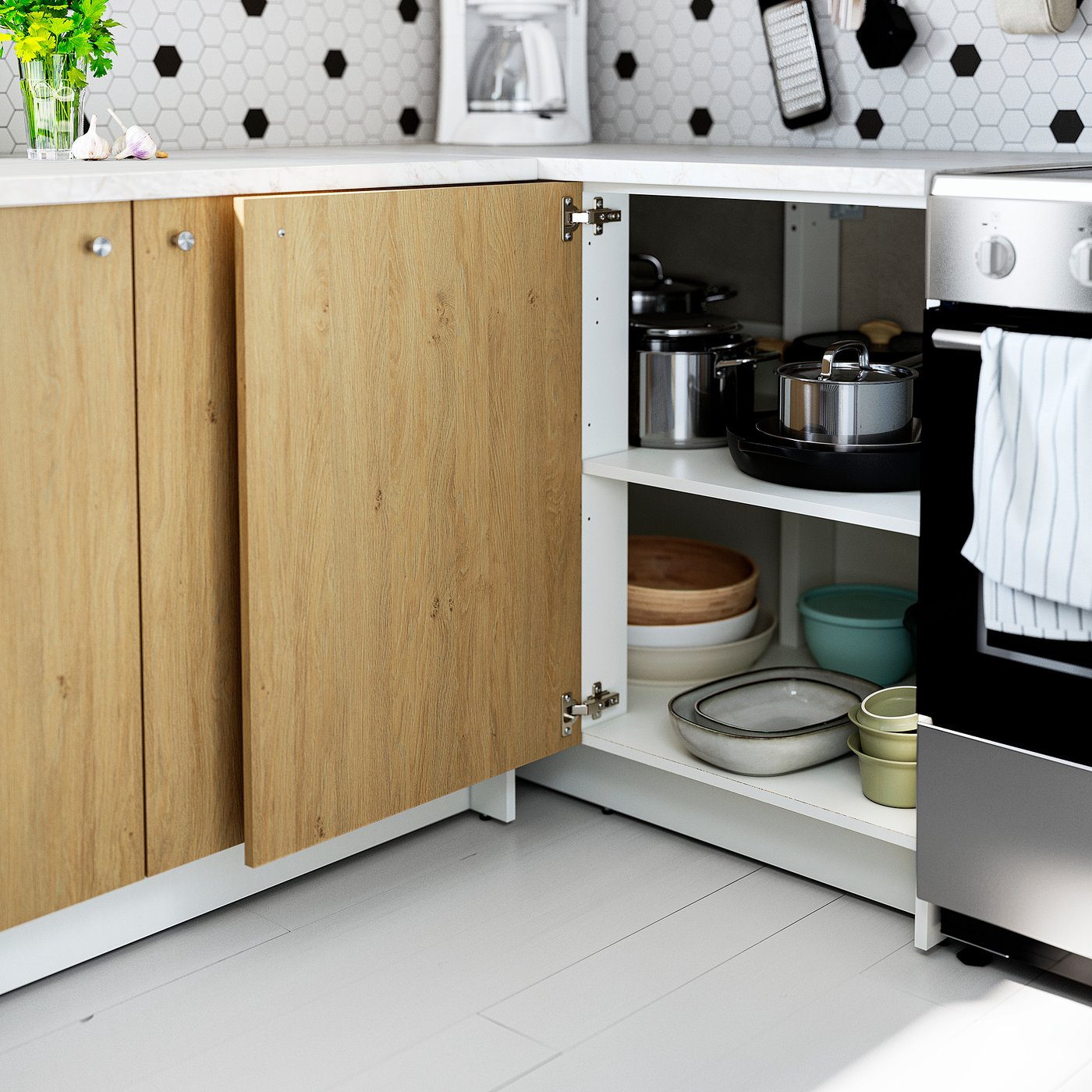 KNOXHULT corner kitchen, oak effect - IKEA CA
