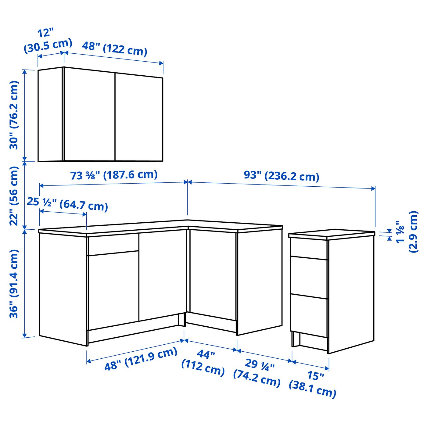 KNOXHULT corner kitchen, oak effect - IKEA CA