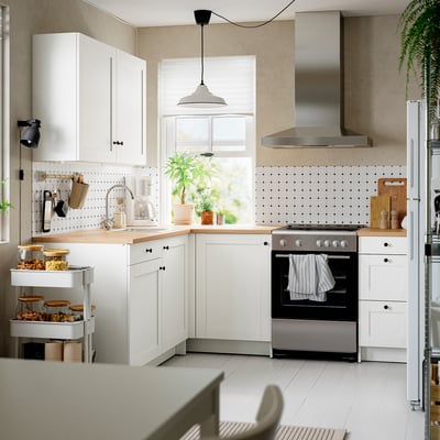 KNOXHULT Corner kitchen, white frame