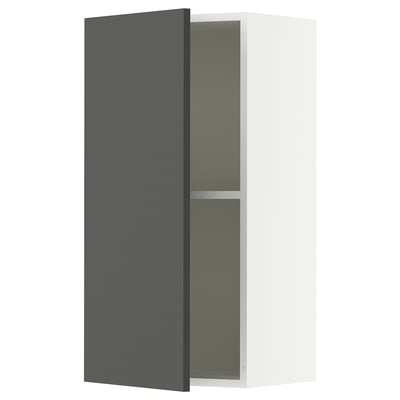 KNOXHULT Wall cabinet with door, dark gray, 15x12x30 "