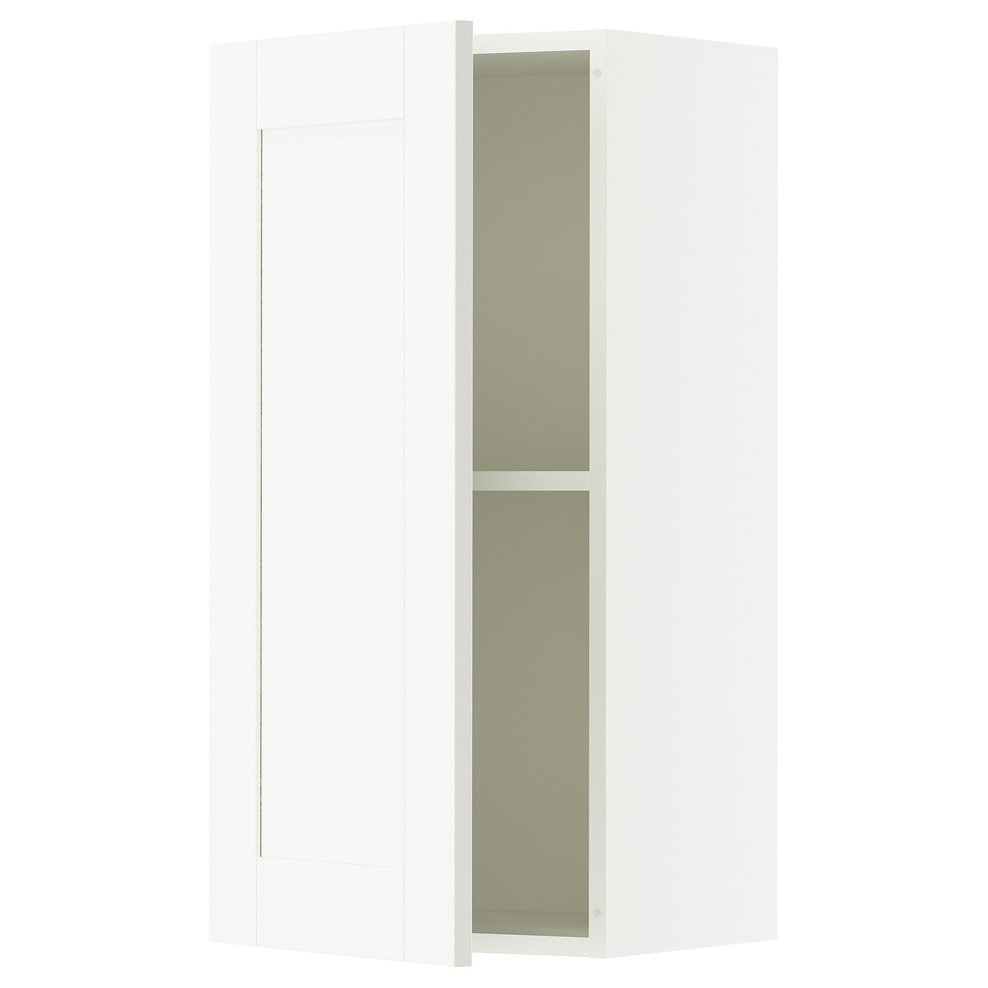 KNOXHULT wall cabinet with door, white frame, 38.1x30.5x76.2 cm